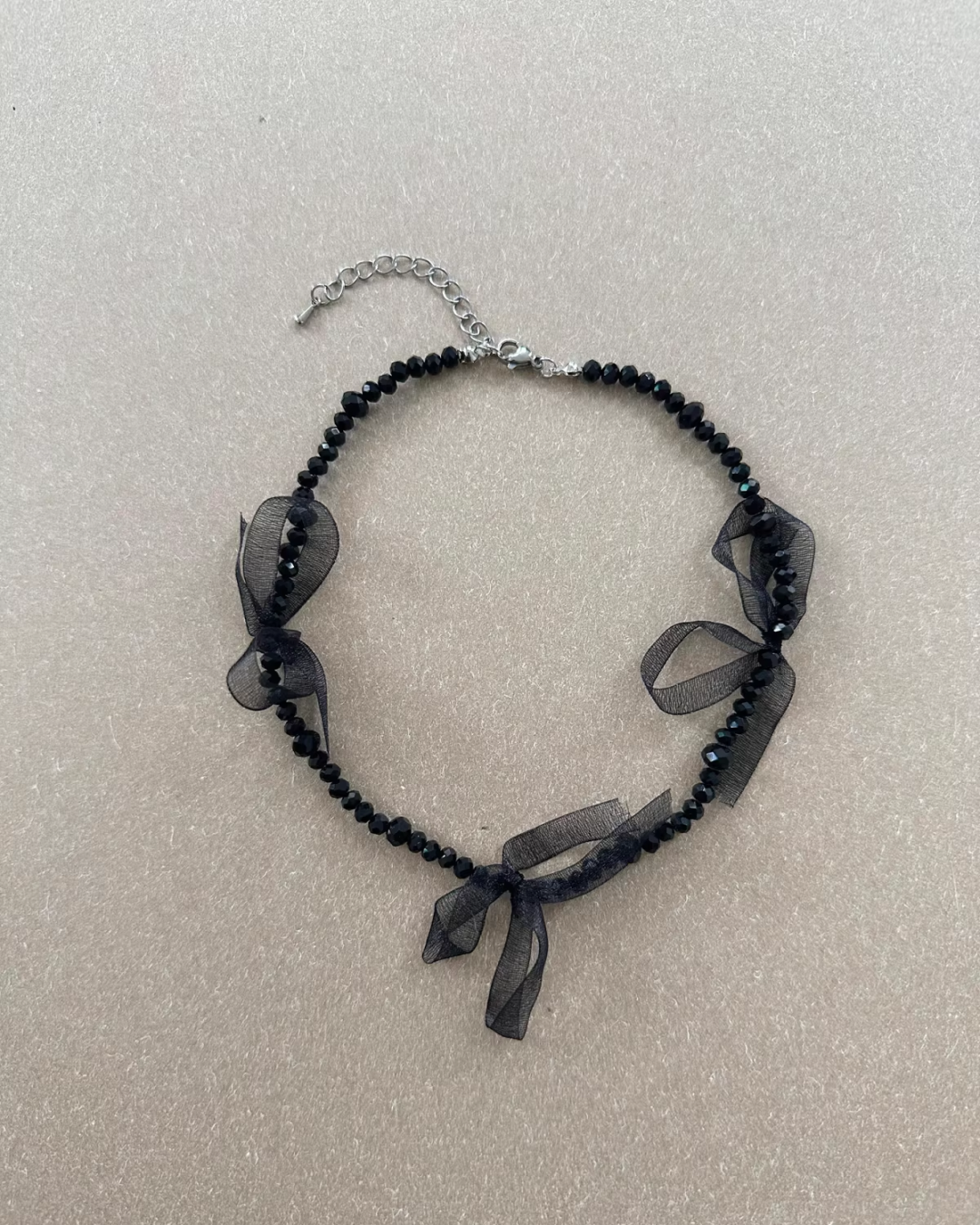 Lace Ribbon Black Necklace AC0005