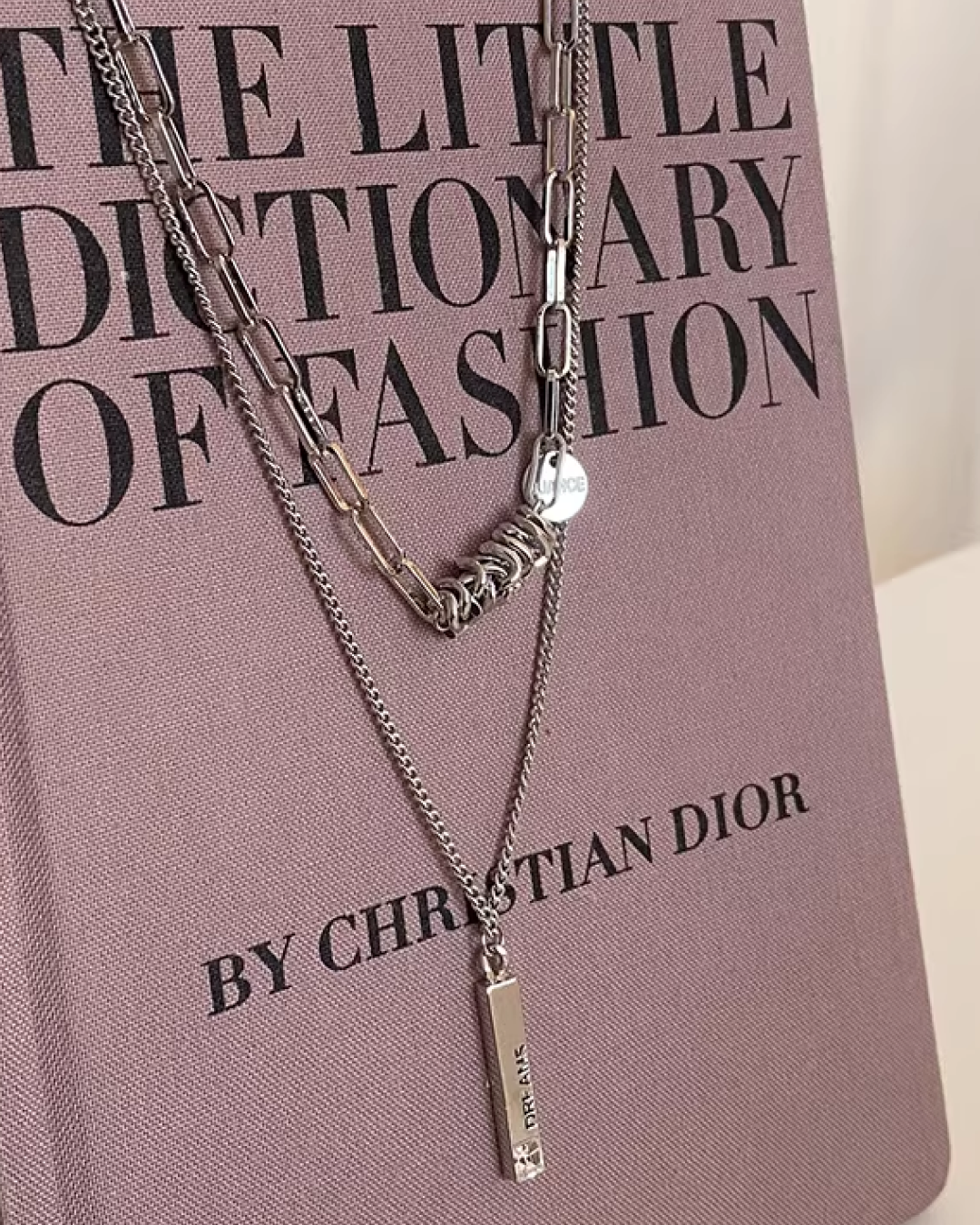 Double Silver Charm Necklace AC0006