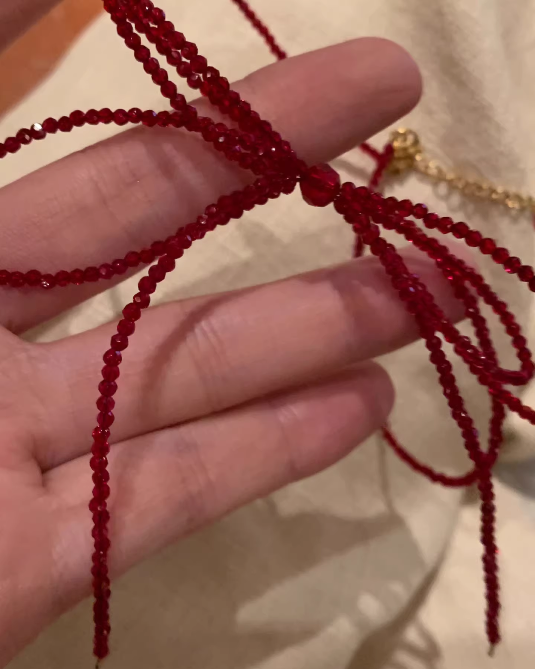 Red Ribbon Design Necklace AC0007