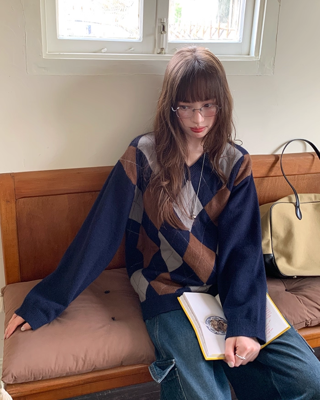 Argyle Knit Sweater B0023