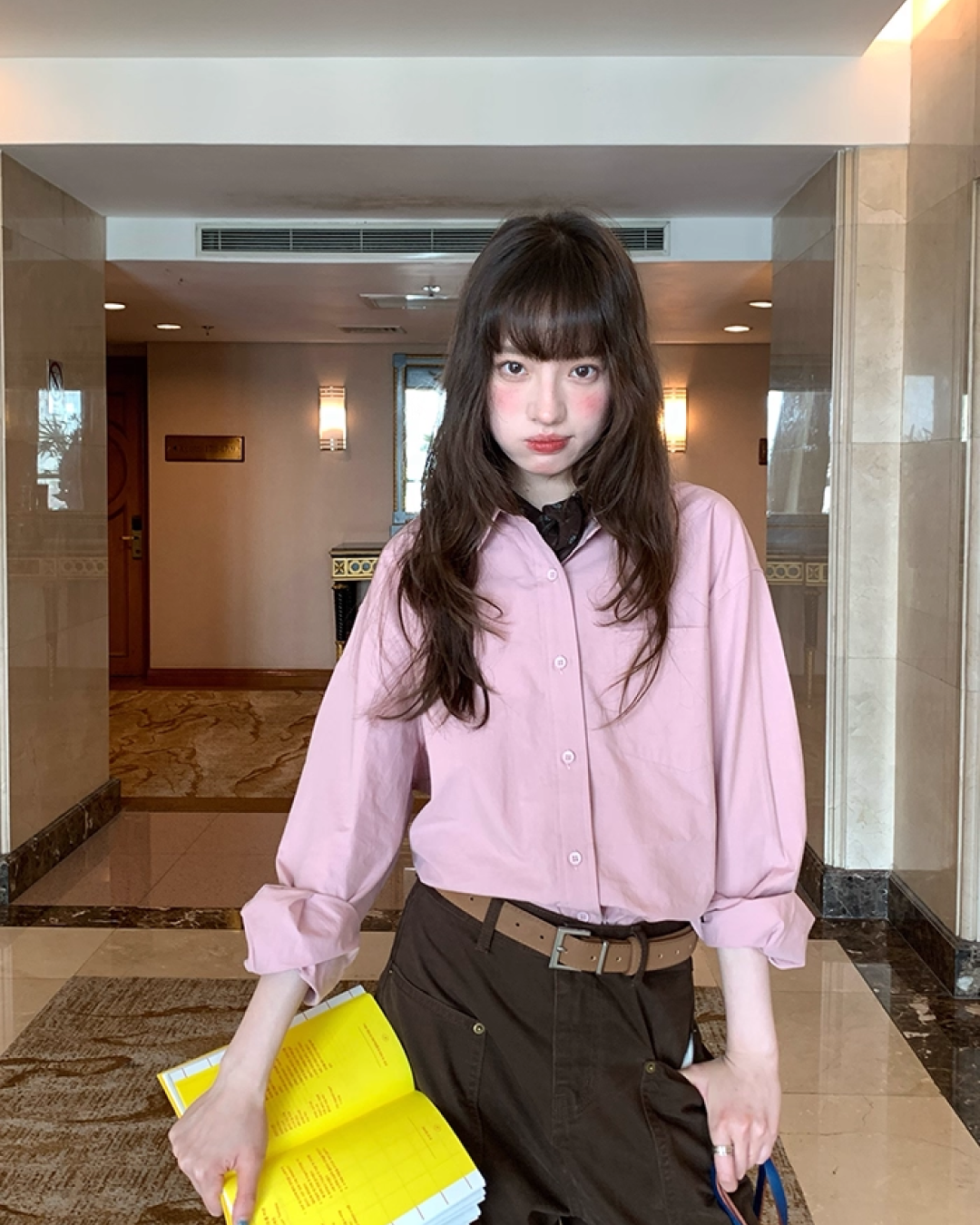 Rivet Wide Brown Pants BU0067