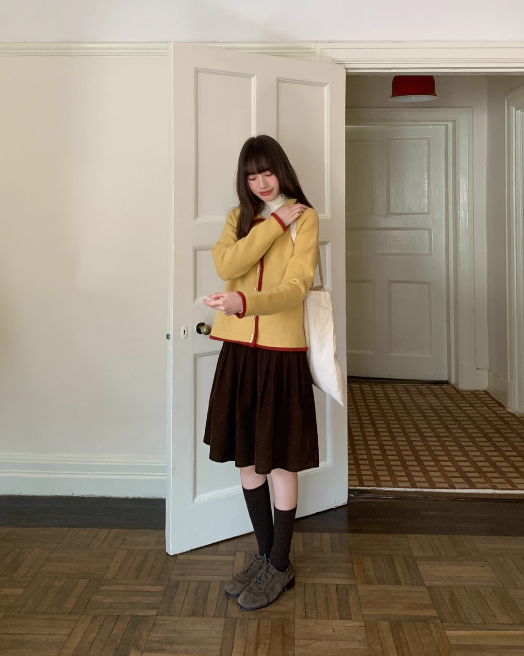 Line Color Knit Cardigan BU0079