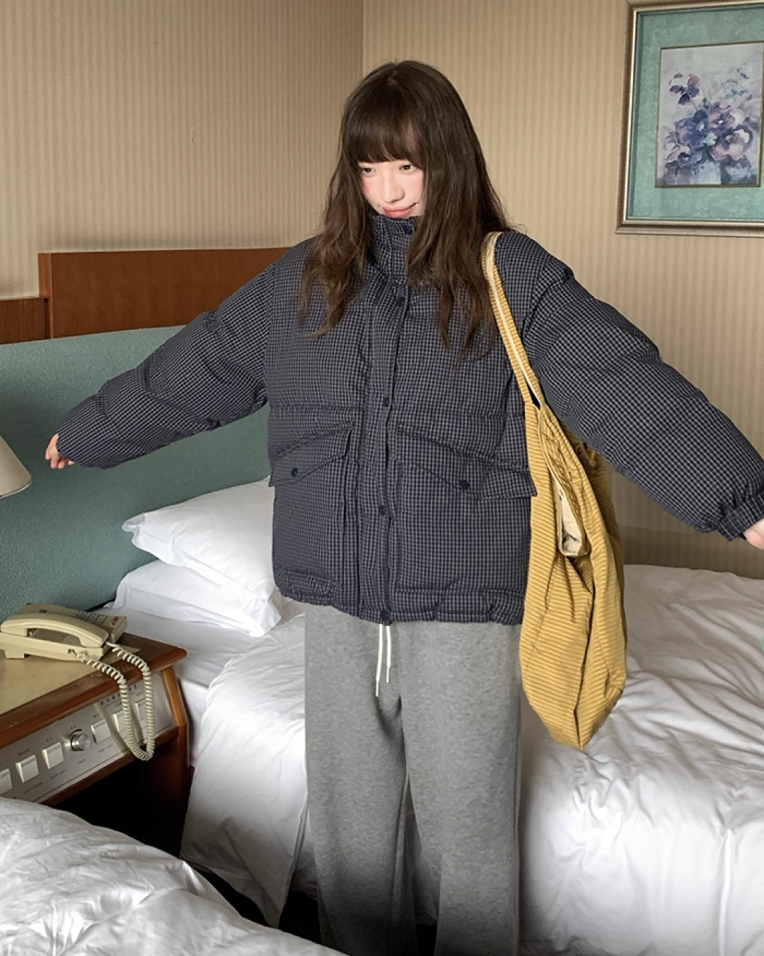 Button Check Padded Jacket BU0100