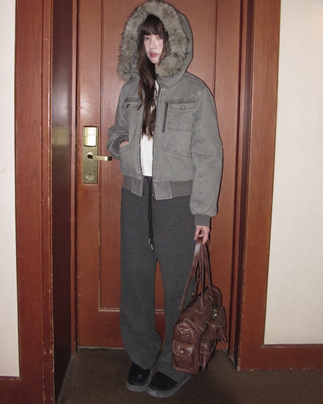 Wash Design Boa Hood Padded Jacket BU0101