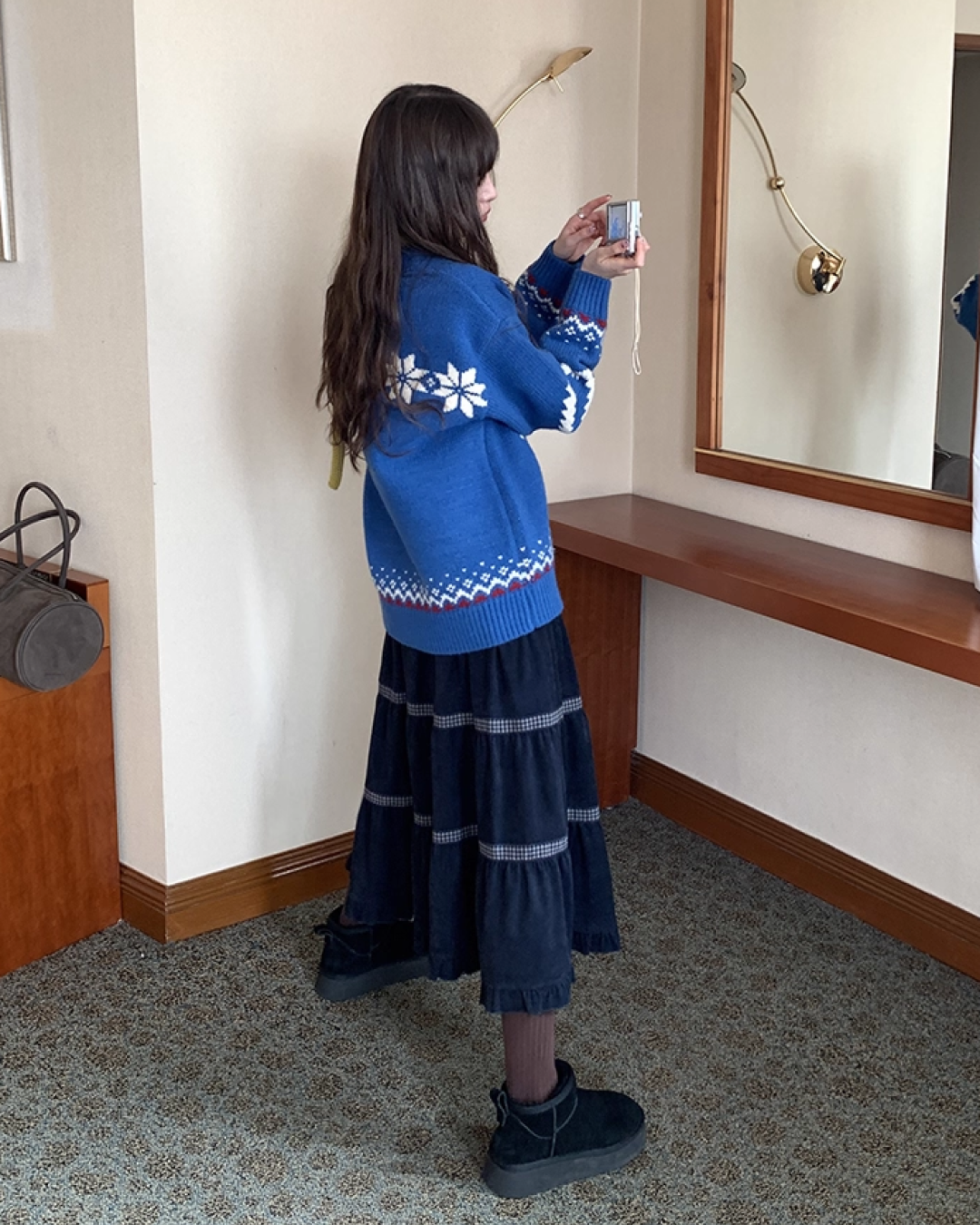 Suede Long Skirt BU0107