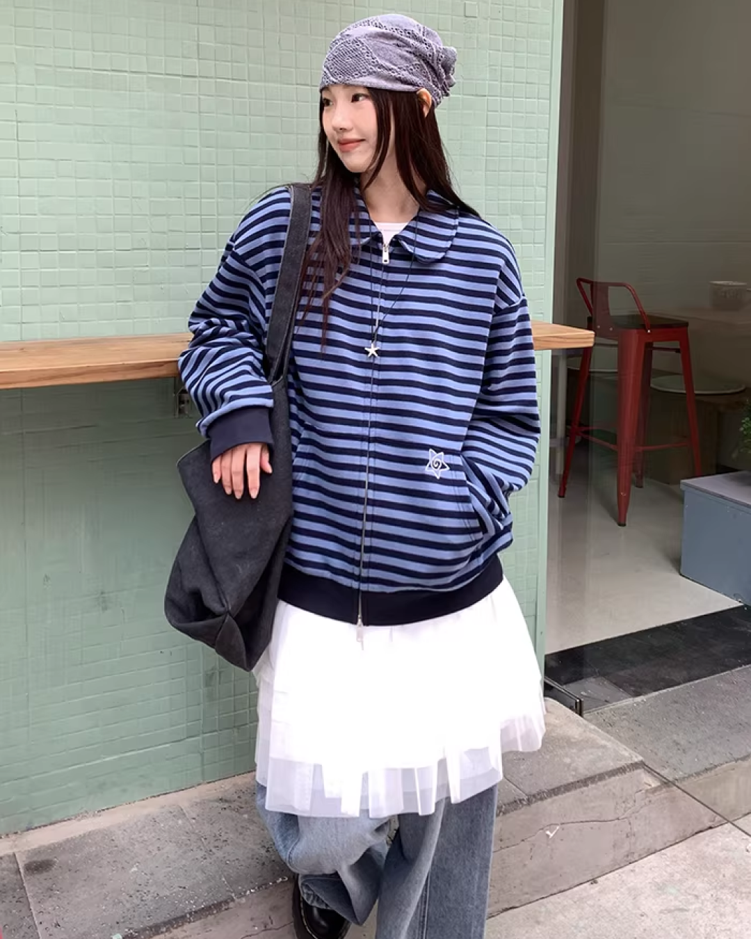 Border Zip Sweatshirt BU0124