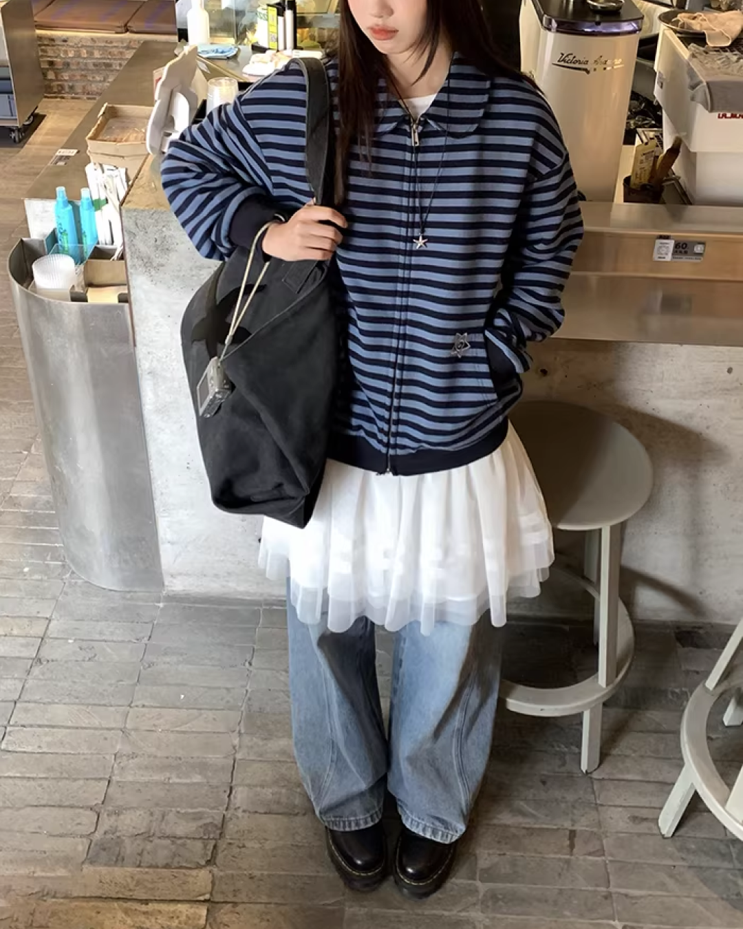 Back Pocket Design Denim Pants BU0130