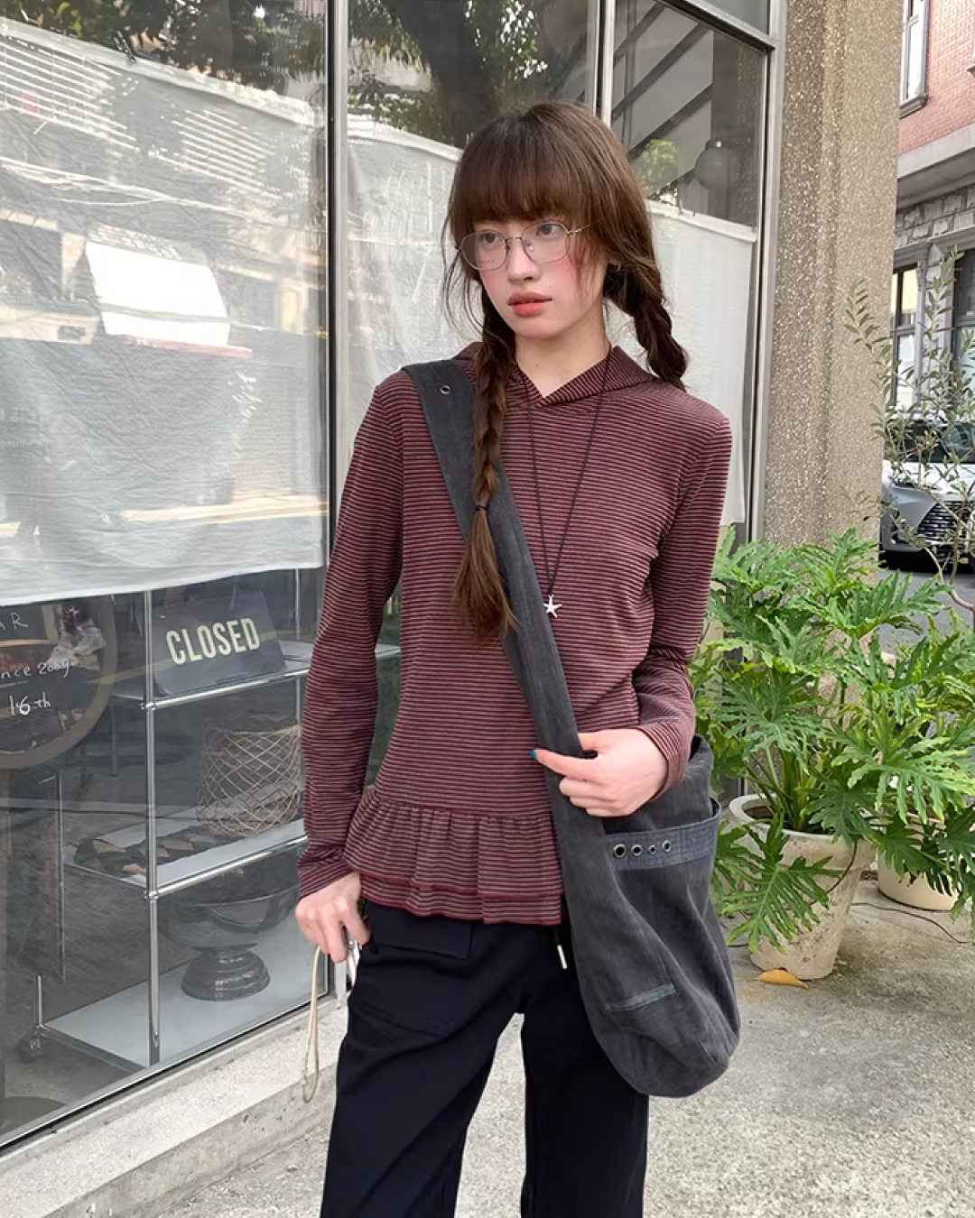 Border Frill Hoodie BU0147