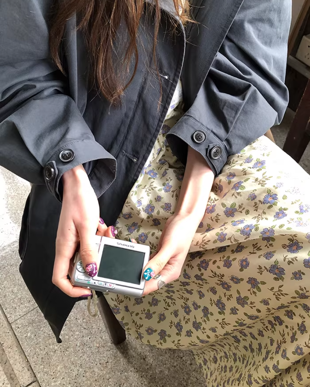 Gray Zip Button Outer BU0155