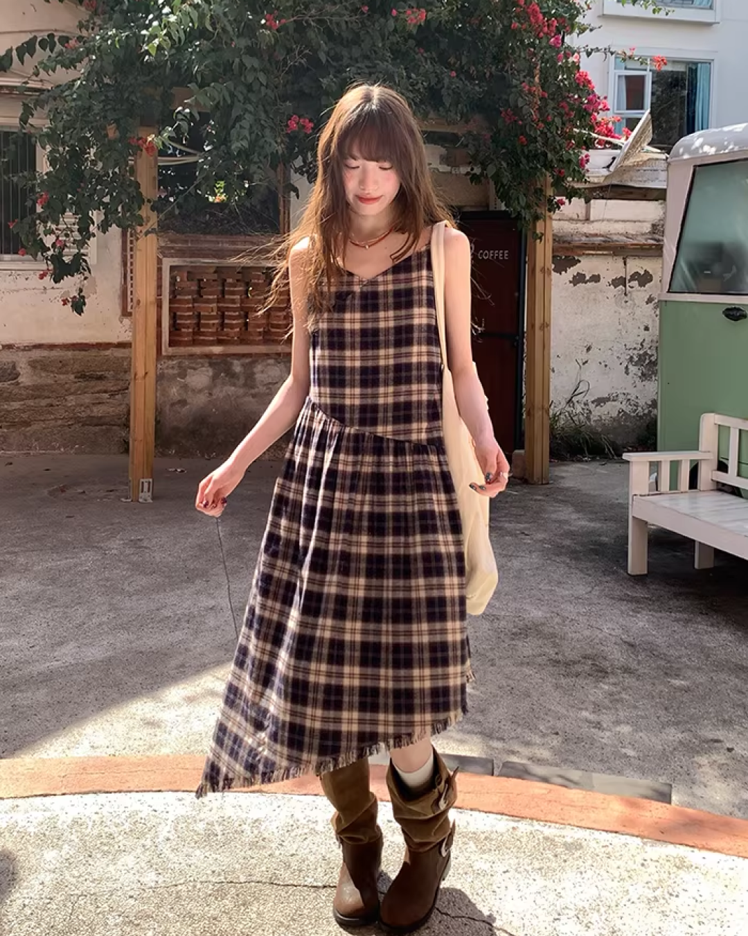 Check Camisole Dress BU0161