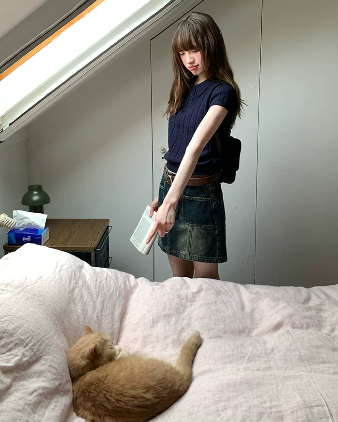 Short Pocket Denim Skirt BU0187