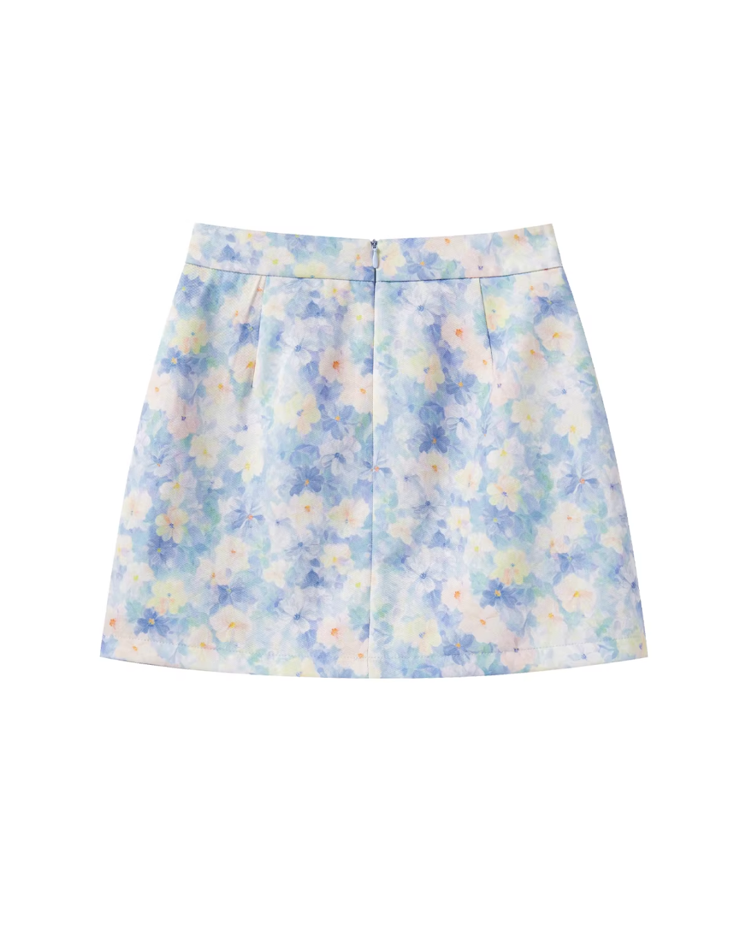 Blue Shirt & Flower Pattern Skirt CA0020