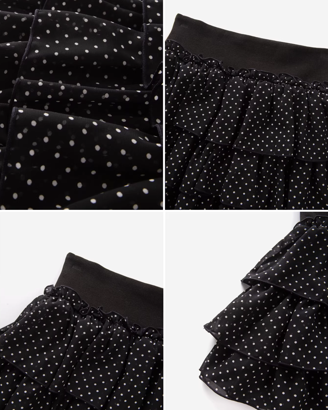 Polka Dot Camisoal Knit Cardigan & Polka Dot Frill Skirt CA0037