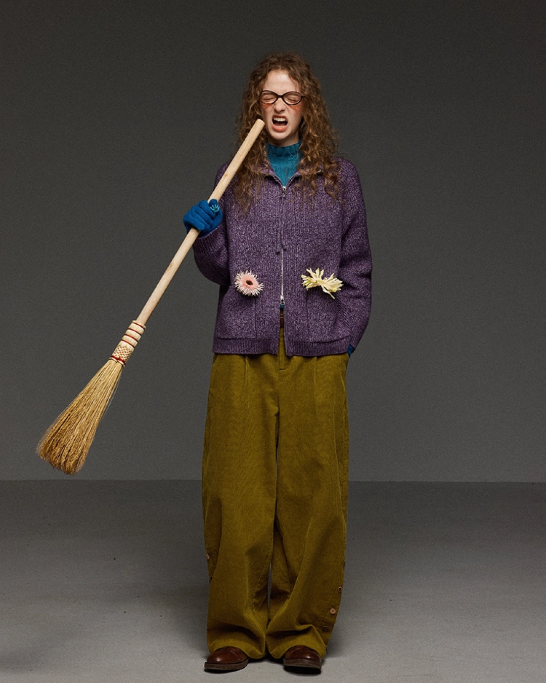 Corduroy Tack Wide Switching Wide Pants LG0011