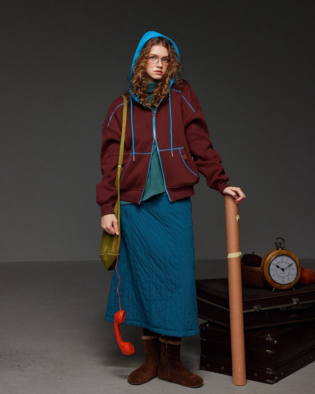 Retro Bocolor Zip Hoodie LG0022