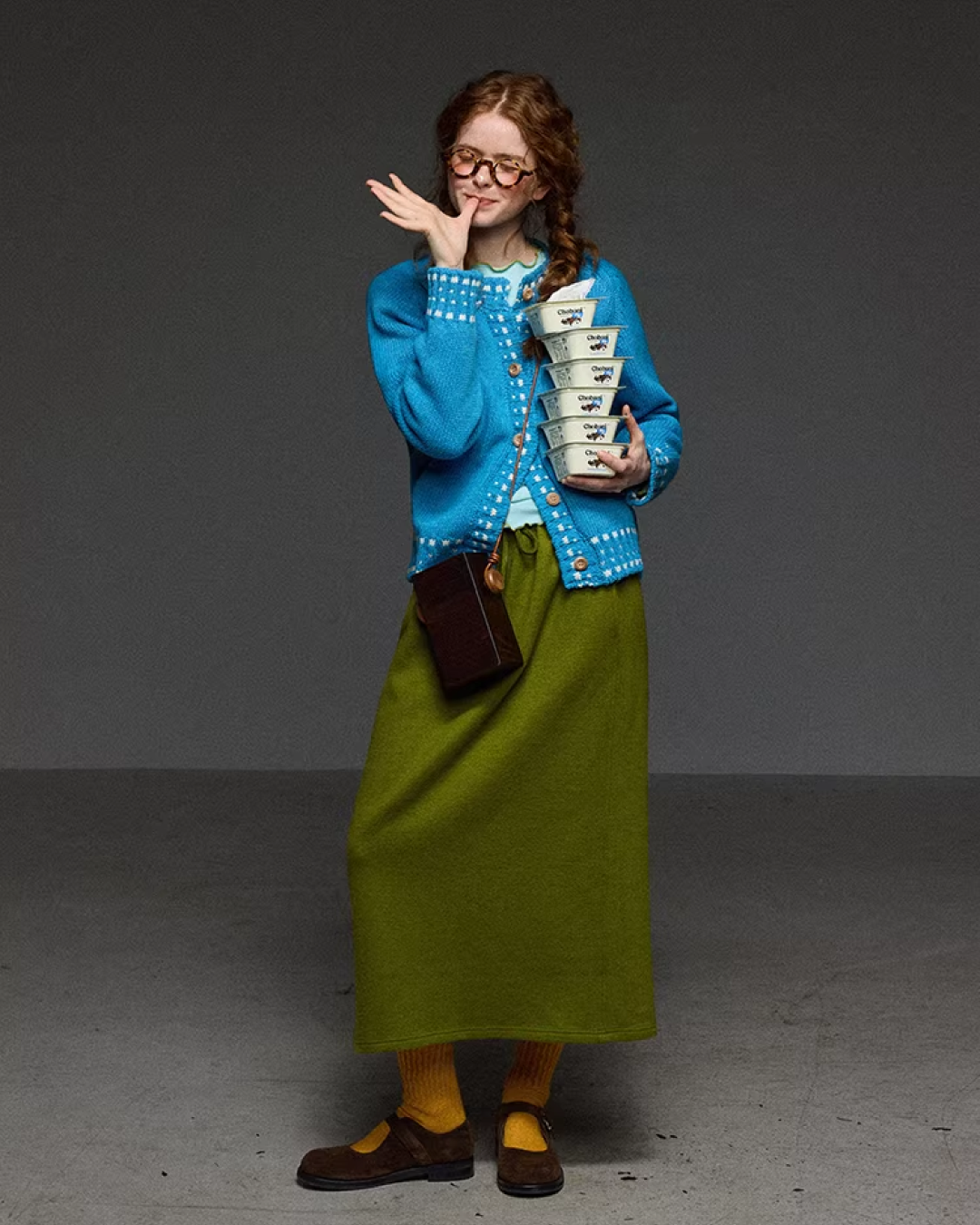 Stitch Blue Knit Cardigan LG0046