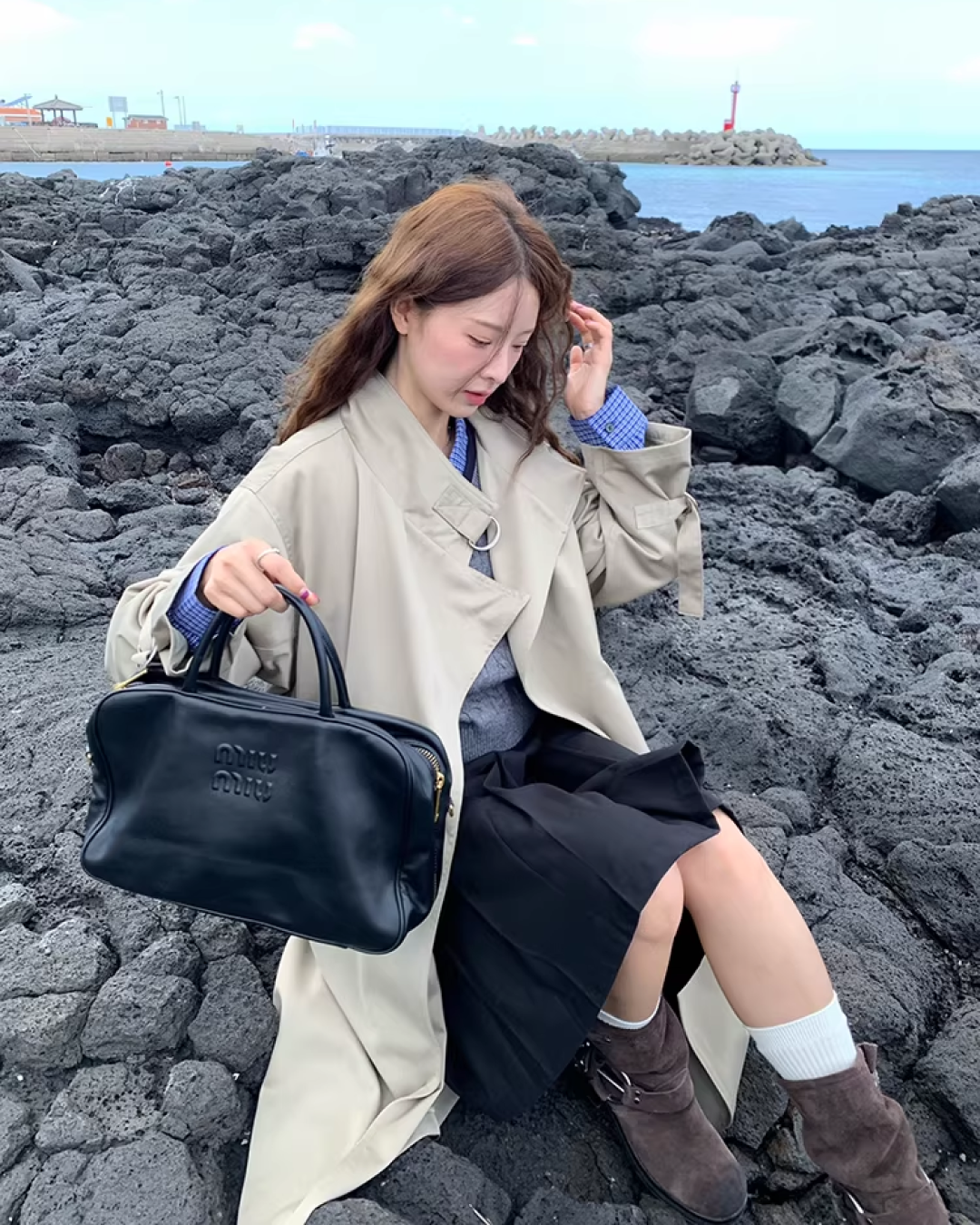 Stand Collar Long Trench Coat WH0009