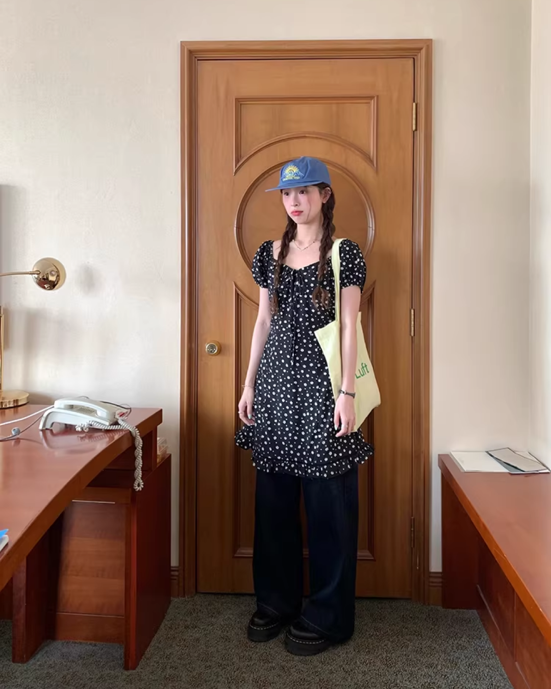 Flower Pattern Short Sleeve Dress WH0012