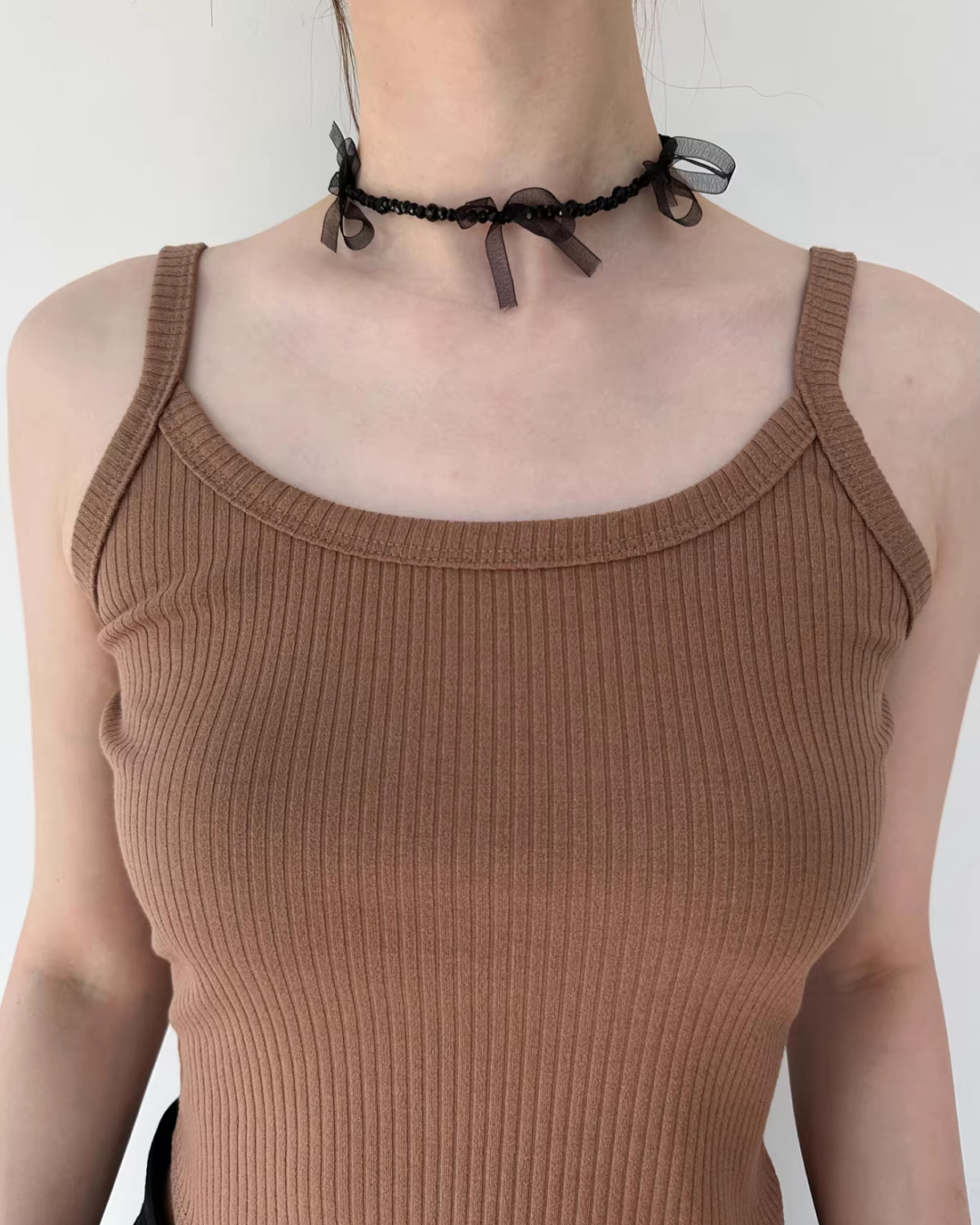 Lace Ribbon Black Necklace AC0005