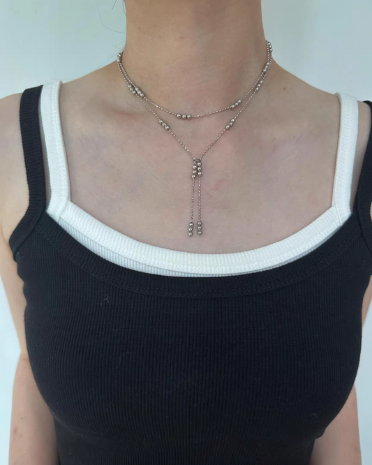 Silver Ball Design Necklace AC0009