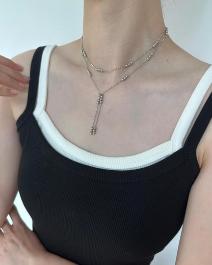 Silver Ball Design Necklace AC0009