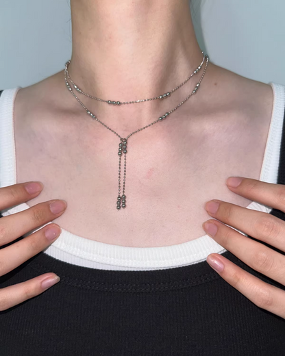 Silver Ball Design Necklace AC0009
