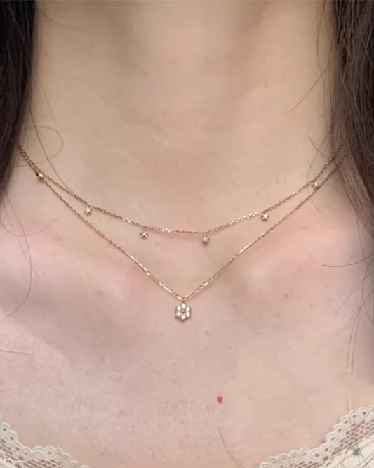 Double Chain Mini Charm Necklace AC0014