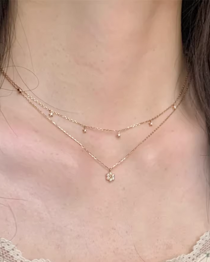 Double Chain Mini Charm Necklace AC0014