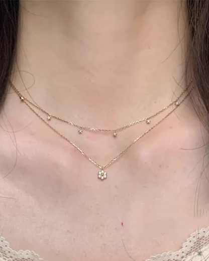 Double Chain Mini Charm Necklace AC0014