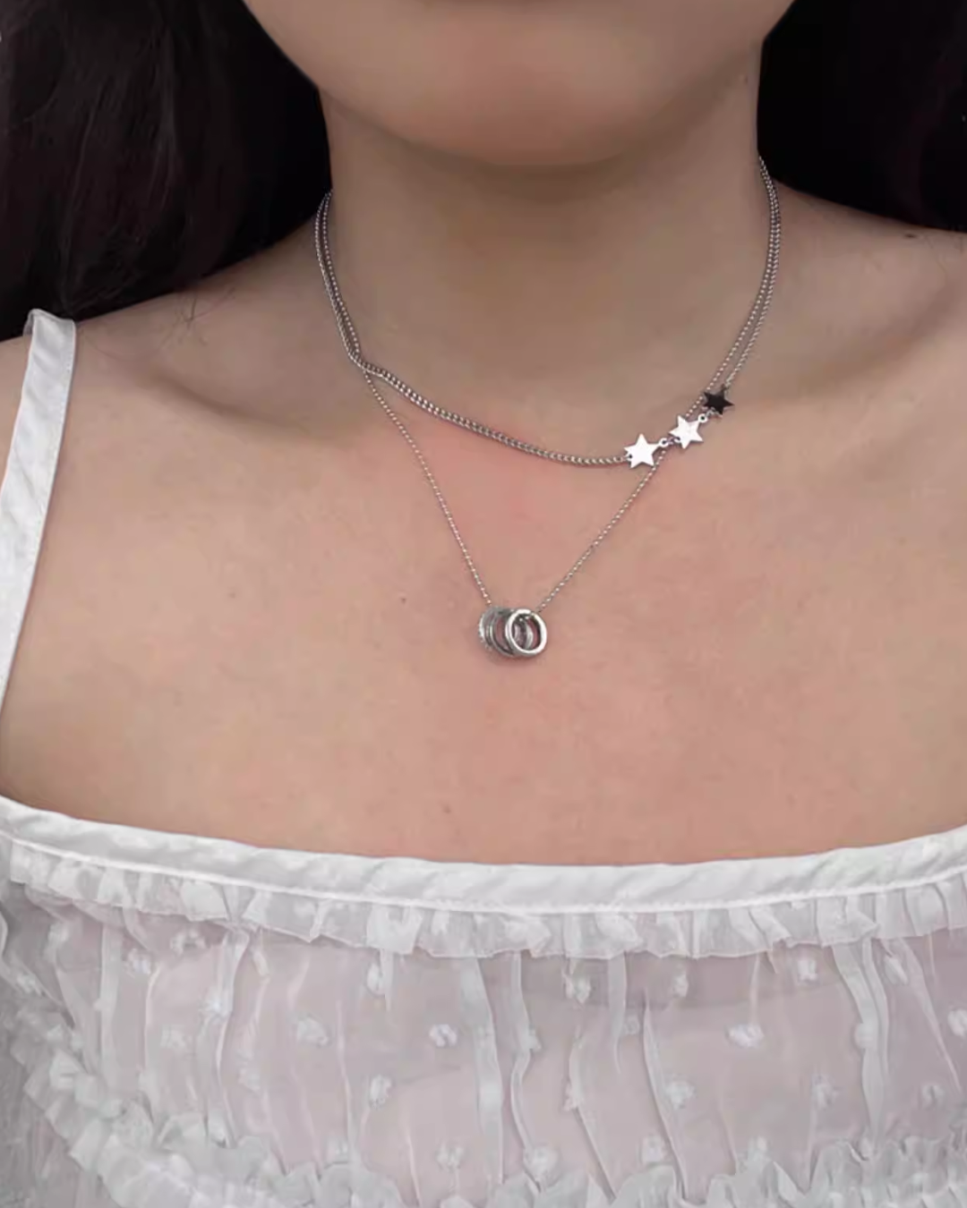 Double Chain Multi Charm Necklace AC0025