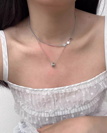 Double Chain Multi Charm Necklace AC0025