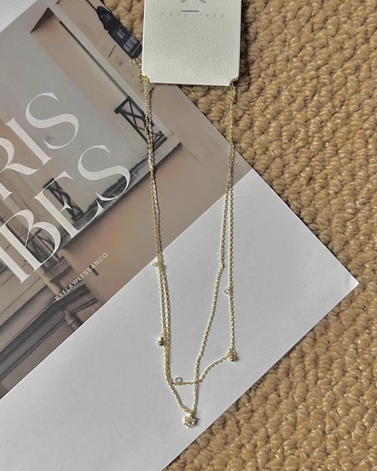 Double Chain Multi Charm Necklace AC0028