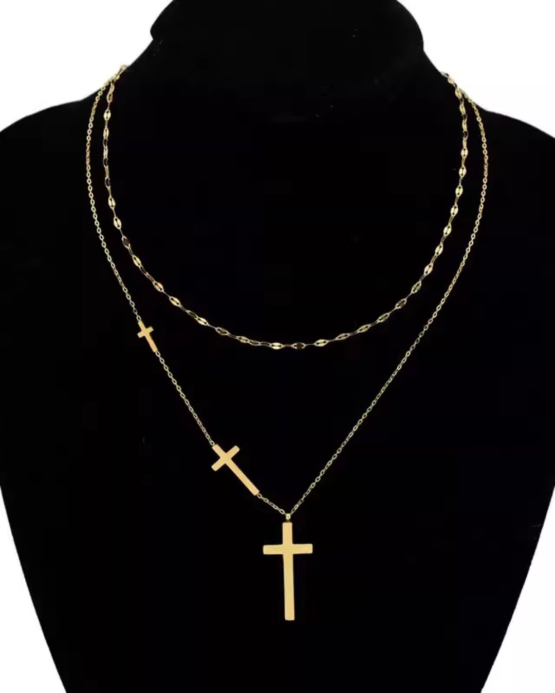 Double Chain Cross Necklace AC0029