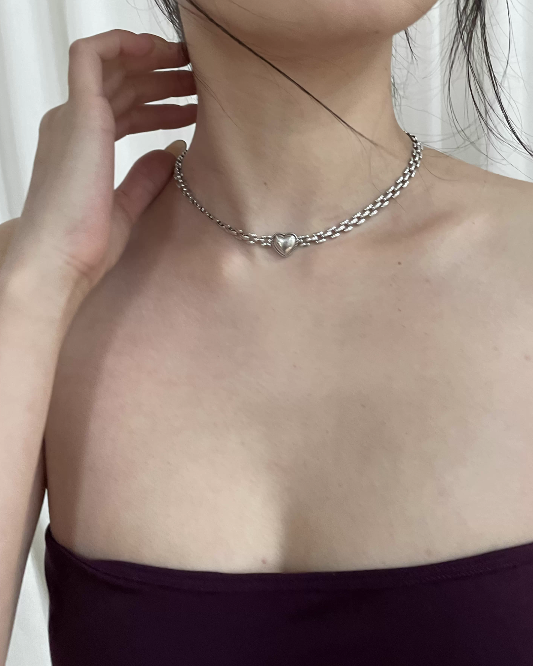 Silver Heart Necklace AC0030