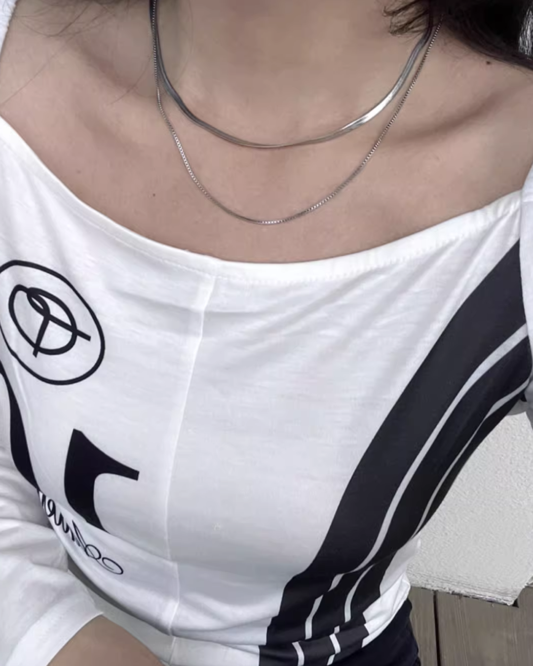 Double Chain Silver Necklace AC0034