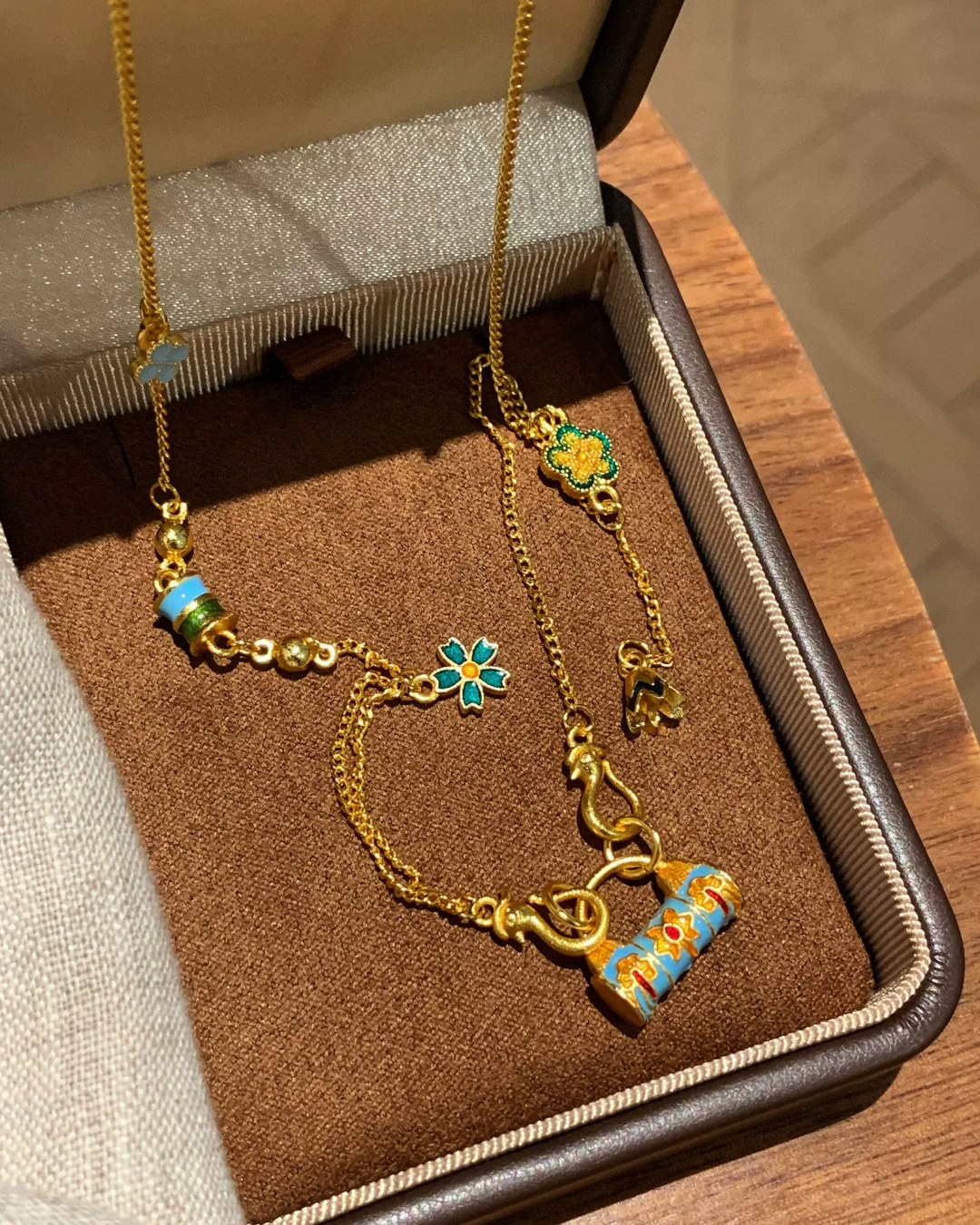 Gold Multi Charm Necklace AC0040