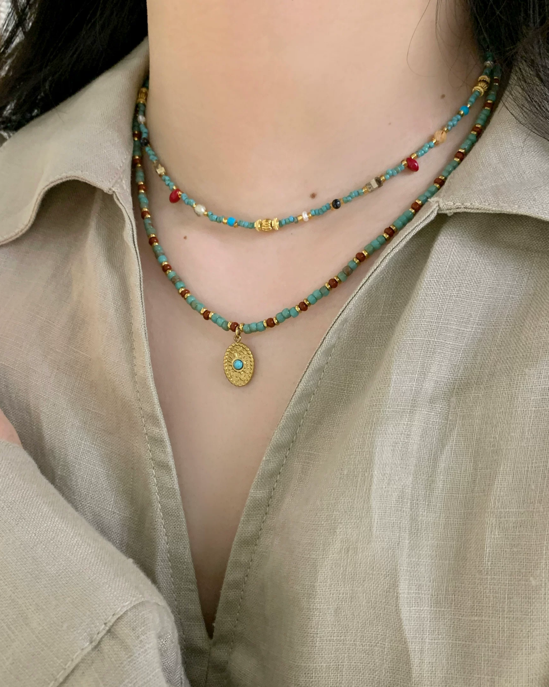 Skyblue Stone Necklace AC0042