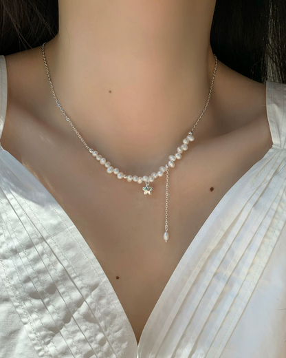 Red Ribbon Stone Necklace AC0045