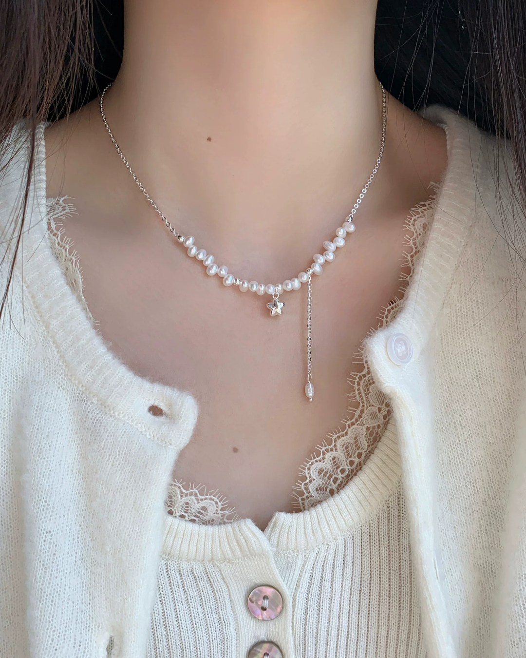 Red Ribbon Stone Necklace AC0045
