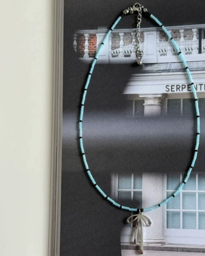 Blue Ribbon Necklace AC0046