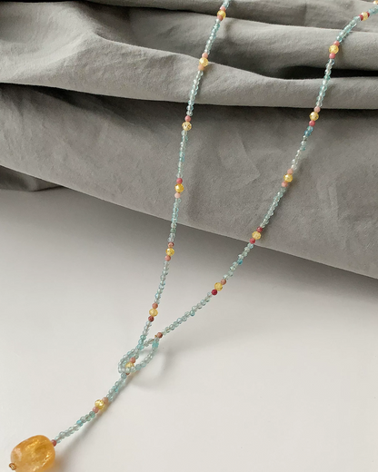 Blue Beads Stone Necklace AC0051