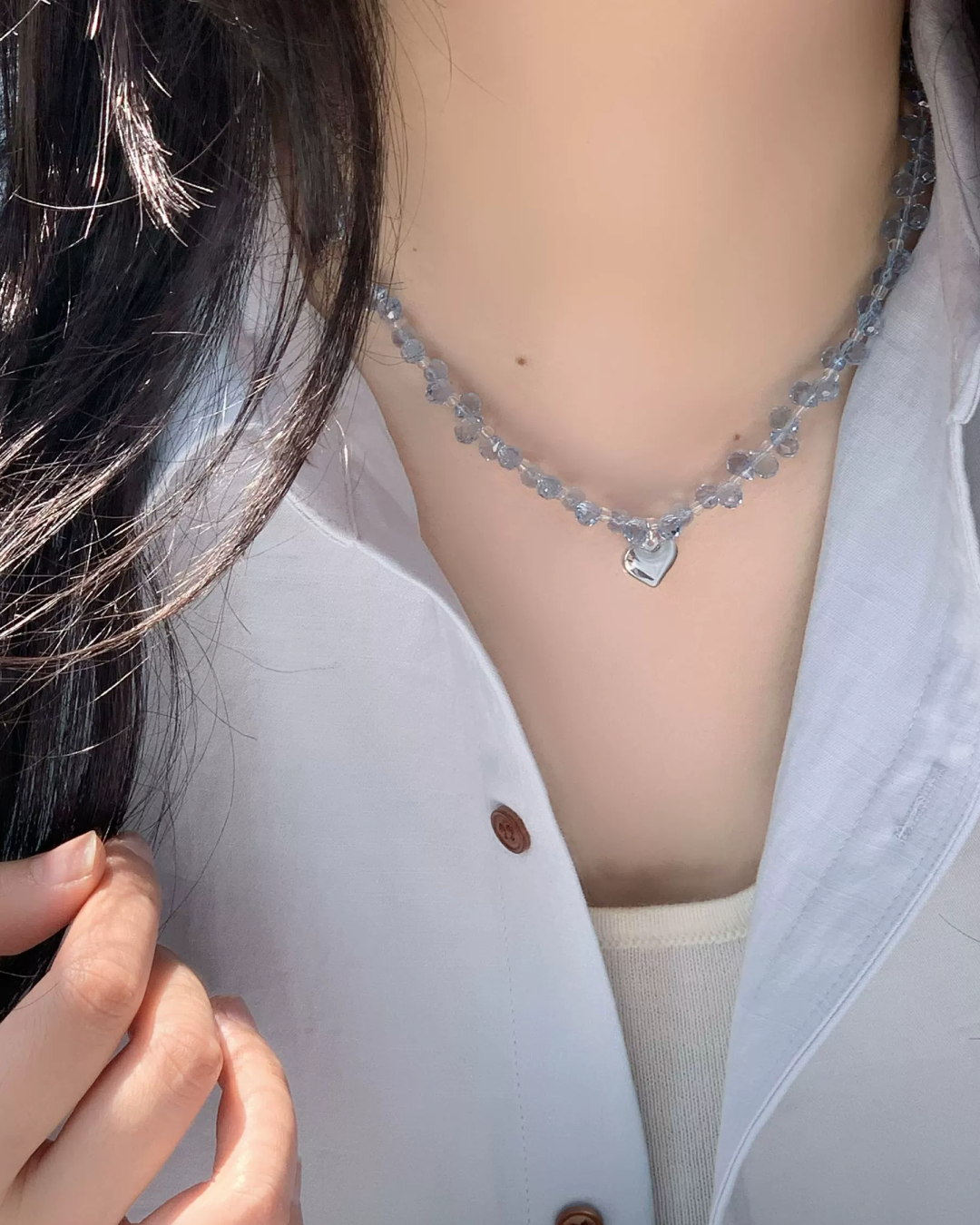 Silver Mini Heart Necklace AC0052