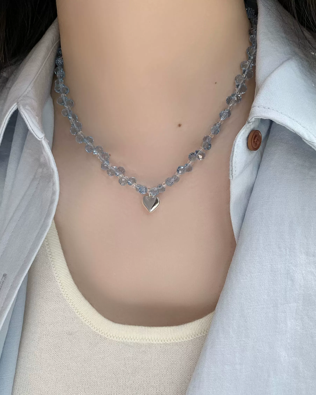 Silver Mini Heart Necklace AC0052