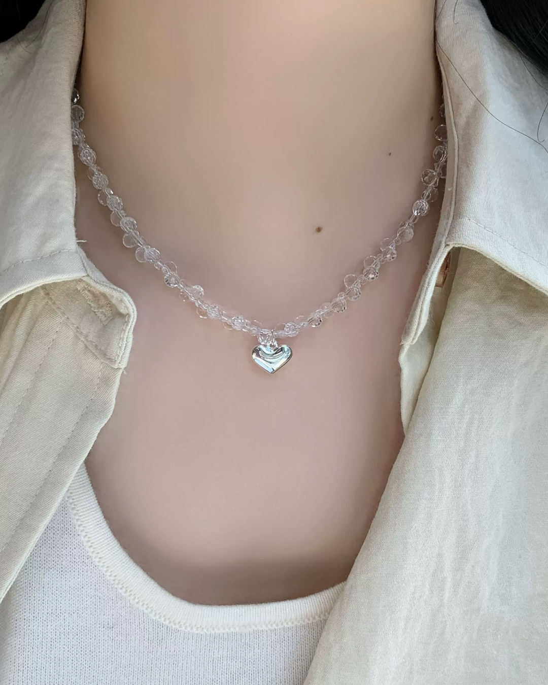Silver Mini Heart Necklace AC0052