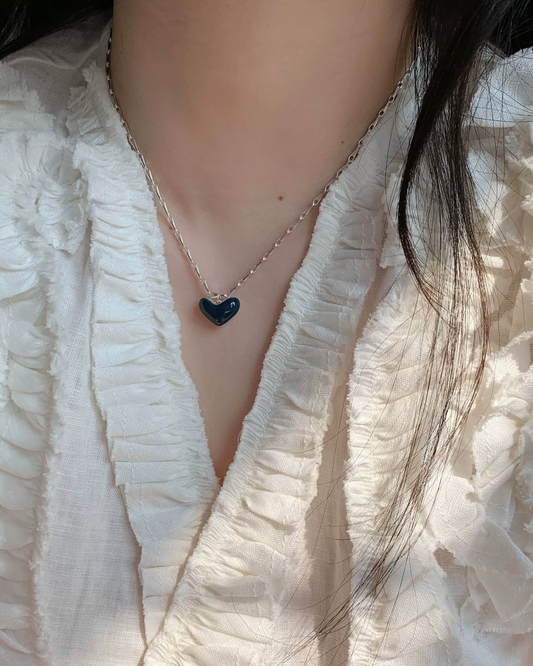 Deep Blue Heart Necklace AC0053