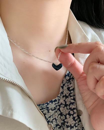 Deep Blue Heart Necklace AC0053