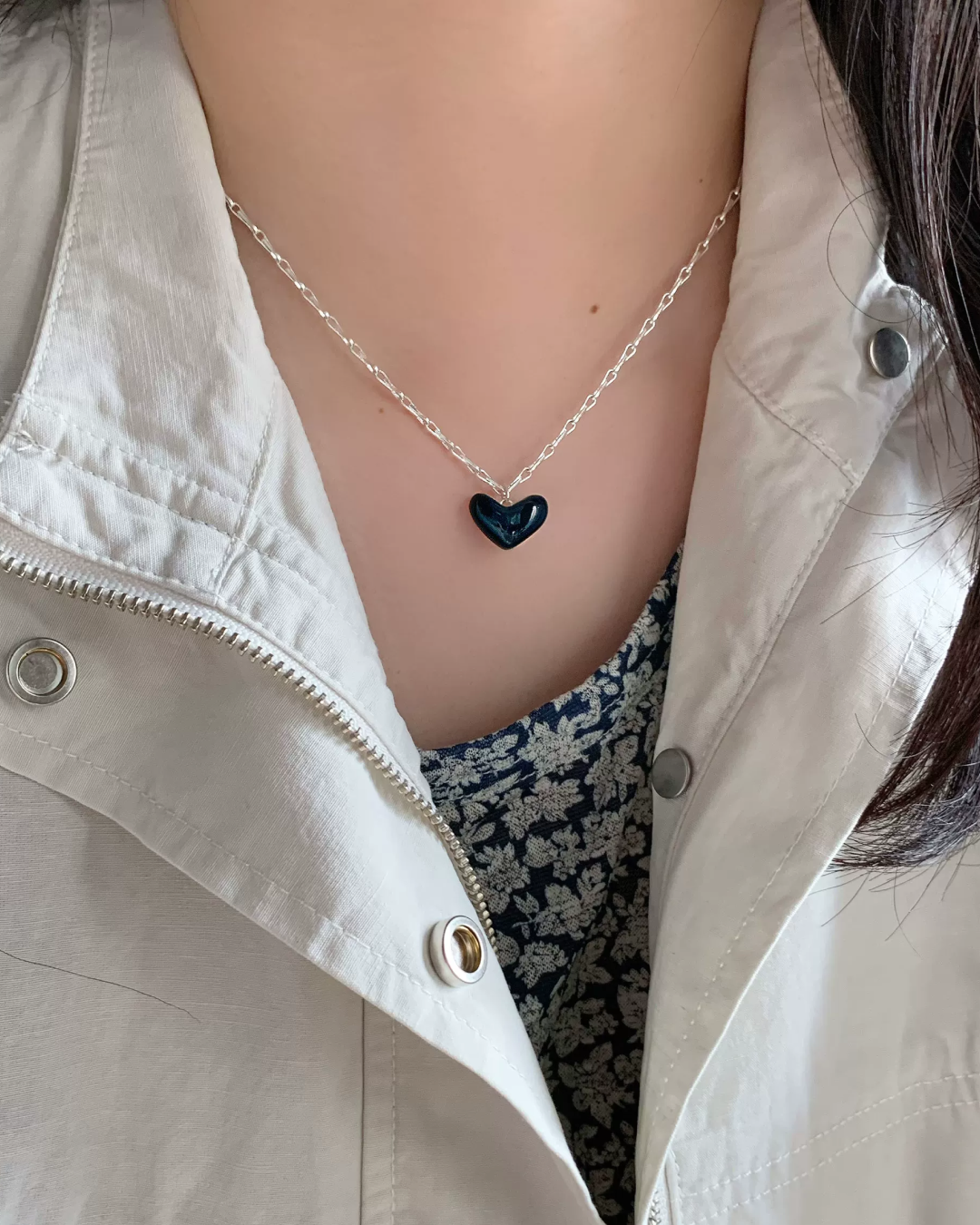 Deep Blue Heart Necklace AC0053