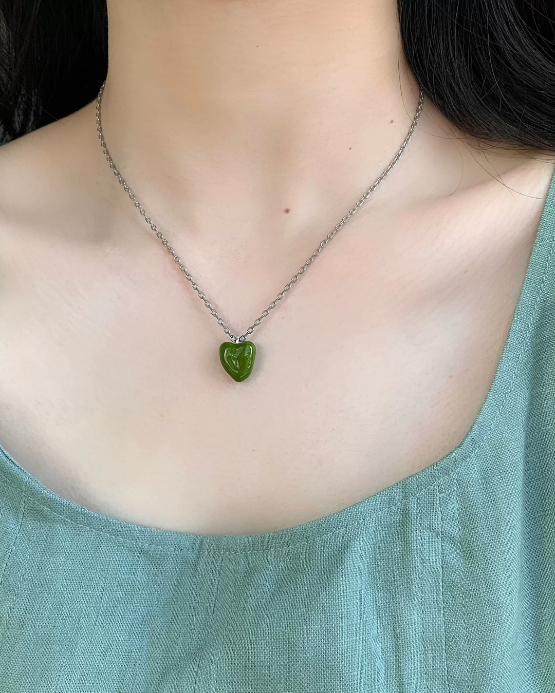 Green Heart Necklace AC0054
