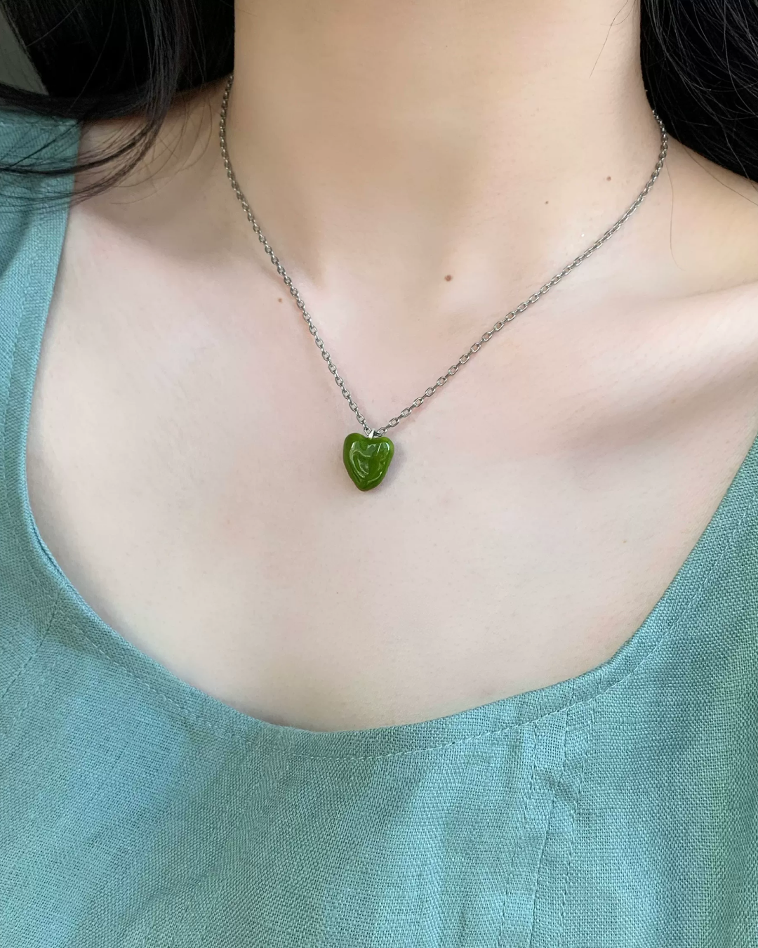 Green Heart Necklace AC0054