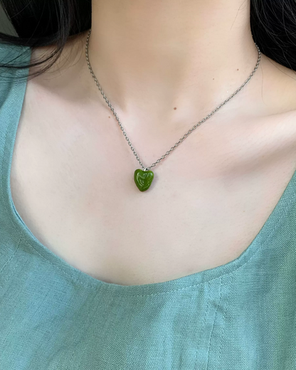 Green Heart Necklace AC0054